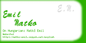 emil matko business card